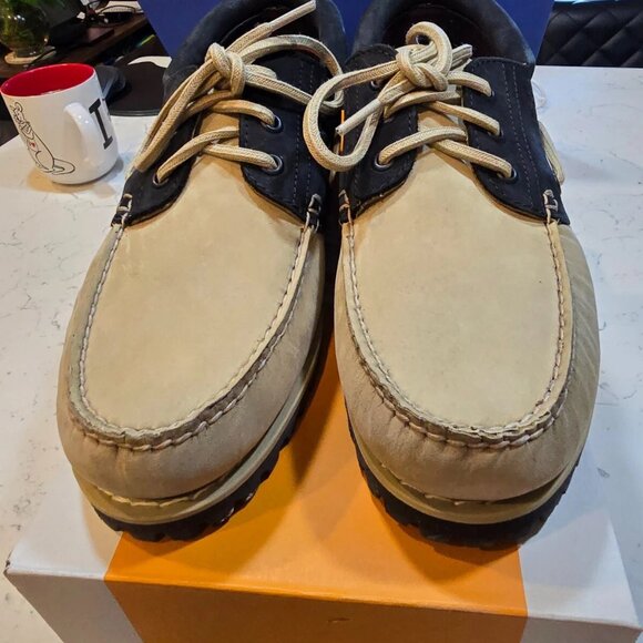NEW! TIMBERLAND MEN'S AUTHENTIC BOAT SHOE Black and Tan Size 10 TB0A5RH8DH4 - Picture 3 of 11